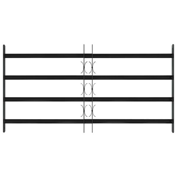 vidaXL Window Grille Black 115 x 60 cm Powder-Coated Steel