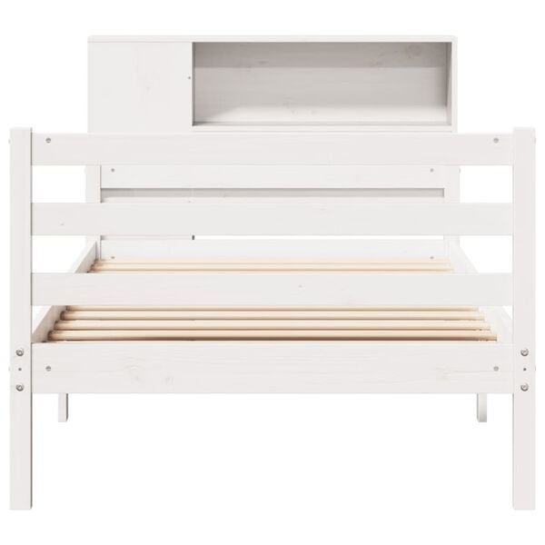 vidaXL Bookcase Bed without Mattress White 90x200 cm Solid Wood Pine