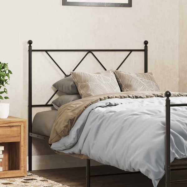 vidaXL Metal Replace Headboard Black 90cm