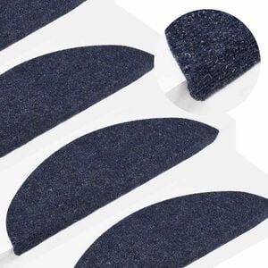 vidaXL Stair Mats Self-adhesive 15 pcs 56x17x3 cm Blue