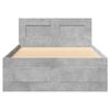vidaXL Bed Frame with Headboard without Mattress Concrete Grey 75x190 cm Small Single