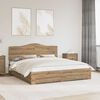 vidaXL Bed Frame with Drawer Artisan Oak 180 x 200 cm Engineered Wood