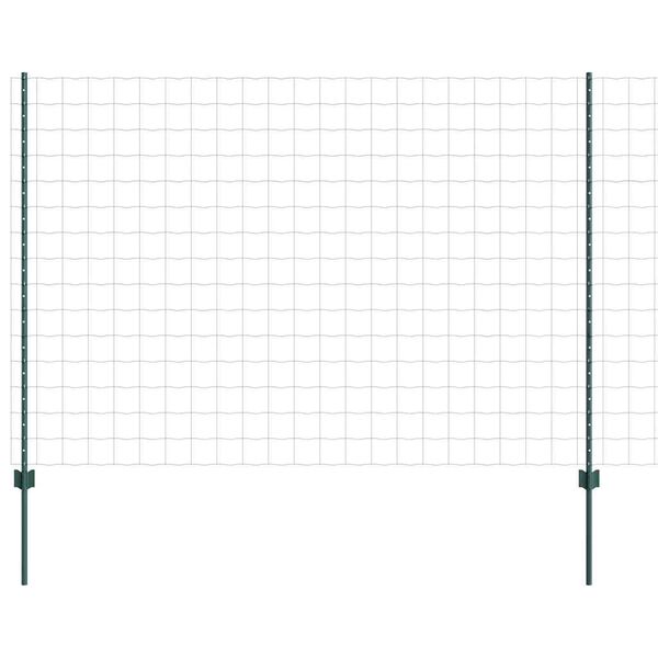 vidaXL Fence with Post Green 1.5 x 10 m Steel