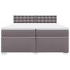 vidaXL Box Spring Bed with Mattress Grey 200x200 cm Faux Leather