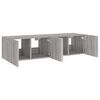 vidaXL TV Wall Cabinets with LED Lights 2 pcs Grey Sonoma 60x35x31 cm