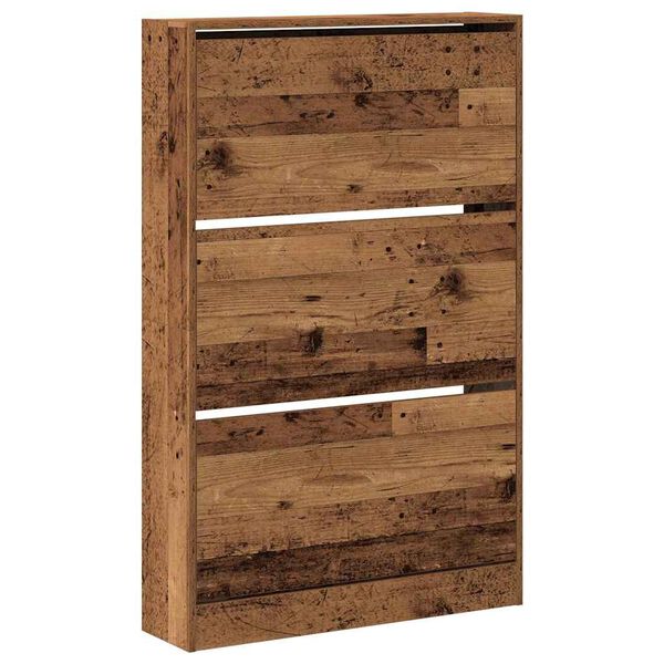 vidaXL Shoe Cabinet Old Wood 80 x 21 x 125.5 cm Engineered Wood