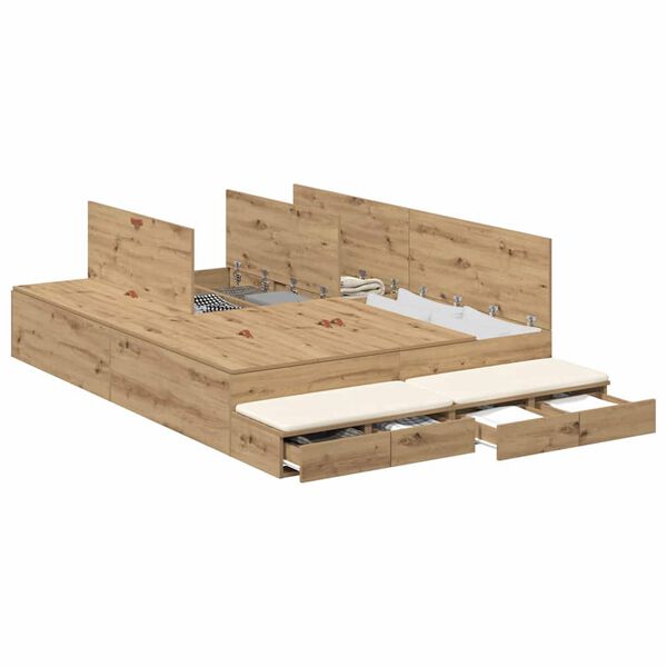 vidaXL Storage Bed Frame Artisan Oak 150 cm Engineered Wood