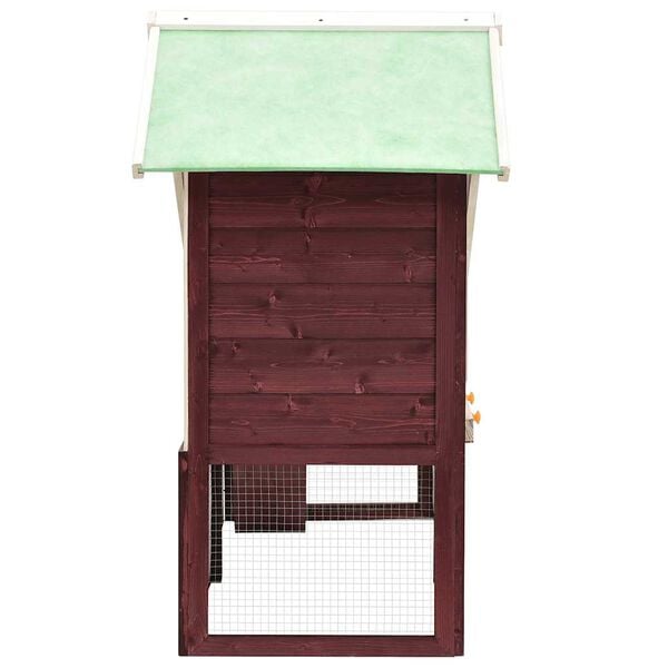 vidaXL Rabbit Hutch Mocha and White 140x63x120 cm Solid Firwood