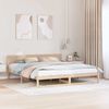 vidaXL Bed Frame with Headboard Natural 180 x 200 cm Solid Pine Wood