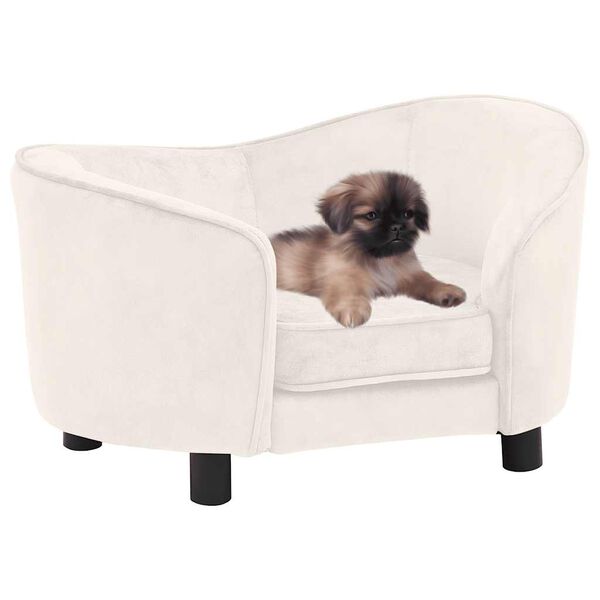 vidaXL Dog Sofa Cream 69x49x40 cm Plush