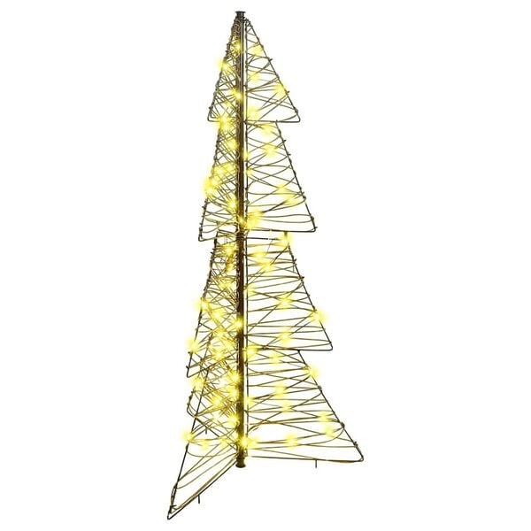vidaXL Christmas Tree with 100 LEDs Warm White 120 cm Rattan