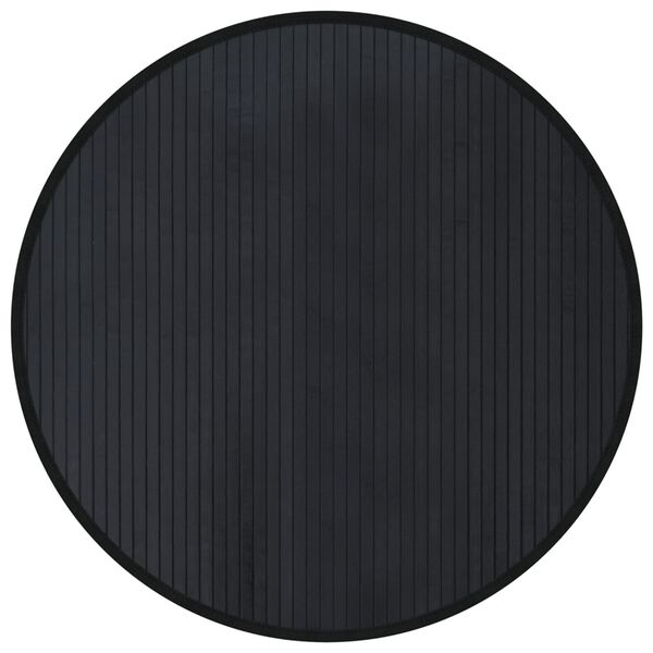 vidaXL Rug Round Black80 cm Bamboo