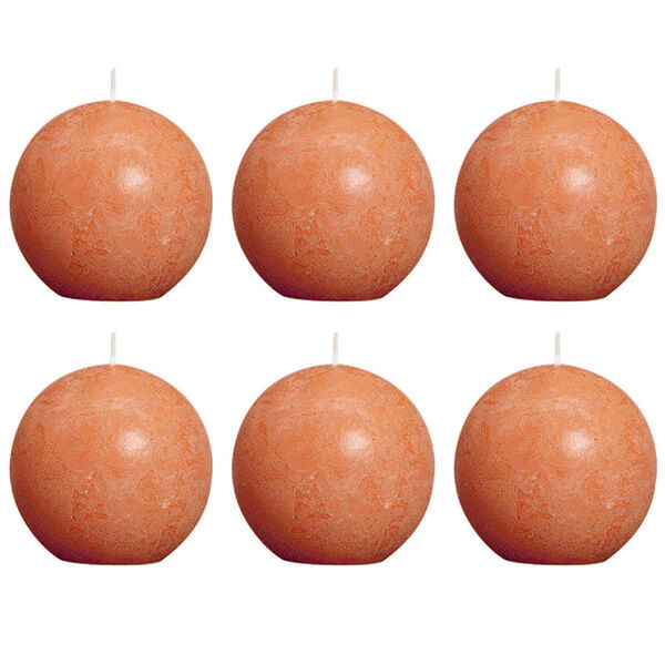 Bolsius Rustic Ball Candle 80 mm Orange 6 pcs
