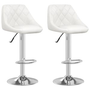 vidaXL Bar Stools 2 pcs White Faux Leather