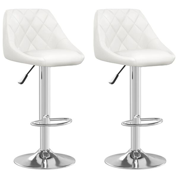 vidaXL Bar Stools 2 pcs White Faux Leather