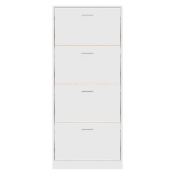 vidaXL Shoe Cabinet White 63x24x147 cm Engineered Wood