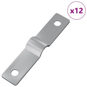 vidaXL Strike Plate 12 pcs Silver 50 x 10 x 1.2 mm Iron