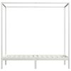 vidaXL Canopy Bed Frame without Mattress White Solid Wood 100x200 cm