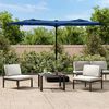 vidaXL Double-Head Garden Parasol Azure Blue 316x145 cm