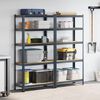 vidaXL 5-Layer Storage Shelves 2 pcs Anthracite Steel&Engineered Wood