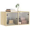 vidaXL Wall Cabinet with Glass Doors Sonoma Oak 68.5x37x35 cm