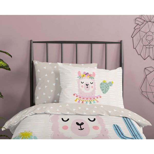 Good Morning Kids Duvet Cover LLAMA 140x200/220 cm Multicolour