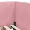 vidaXL Corner Bed Frame with Headboard Pink 90 cm x 200 cm Fabric