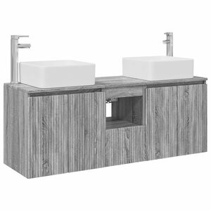 vidaXL Bathroom Cabinet Set 3 pcs Grey Sonoma 135 x 35 x 80 cm