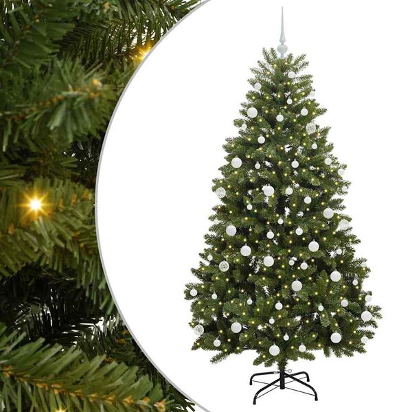 vidaXL Artificial Christmas Tree Green 180 cm PVC and Metal