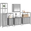 vidaXL Bathroom Furniture Set with Shelf 5 pcs Grey Sonoma and Black
