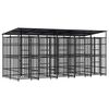 vidaXL Outdoor Dog Kennel with Roof Steel 9,22 m&sup2;