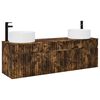 vidaXL Bathroom Cabinet Set 3 pcs Smoked Oak 49 x 44.5 x 65.5 cm