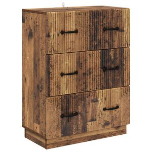 vidaXL Drawer Cabinet Old Wood 66 x 34.5 x 87 cm Engineered Wood