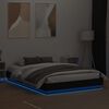 vidaXL Bed Frame with LED without Mattress Black 160x200 cm