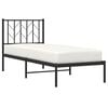 vidaXL Metal Bed Frame without Mattress with Headboard Black 75x190cm