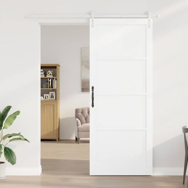 vidaXL Sliding Door White 93 x 232 cm Solid Pine Wood