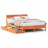 vidaXL Bed Frame without Mattress Wax Brown 135x190 cm Double Solid Wood Pine