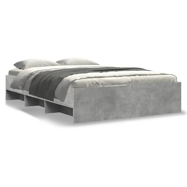 vidaXL Bed Frame without Mattress Concrete Grey 120x200cm Engineered Wood