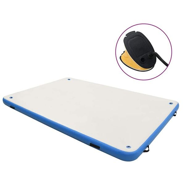 vidaXL Inflatable Floating Deck Blue and White 300x300x15 cm