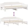vidaXL Daybed with Trundle without Mattress White 90x190 cm Single Solid Wood