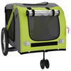 vidaXL Pet Bike Trailer Green and Grey Oxford Fabric and Iron
