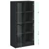 vidaXL Highboard with Doors Black 68x37x142 cm Engineered Wood
