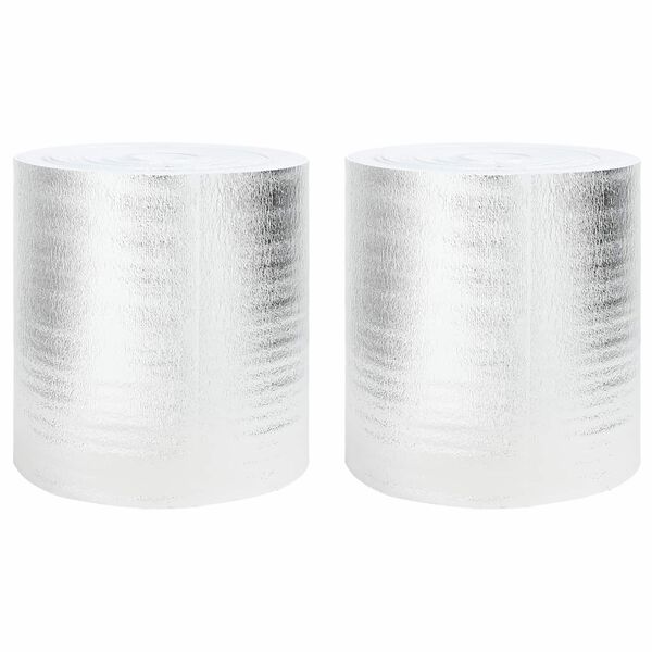 vidaXL Radiator Heat Reflector 2 pcs Silver 25 x 0.5 m Polyethylene