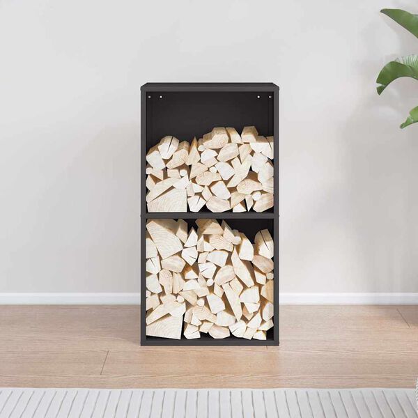 vidaXL Firewood Rack Black 40x30x75 cm Cold-rolled steel