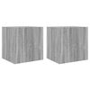 vidaXL TV Wall Cabinets with LED Lights 2 pcs Grey Sonoma 40.5x35x40 cm