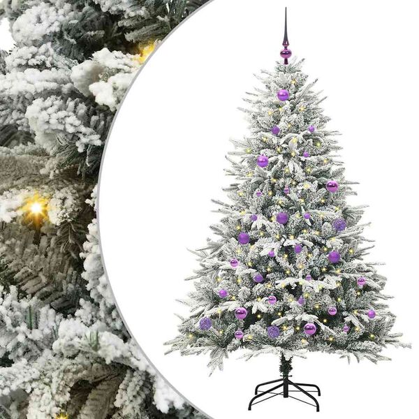vidaXL Artificial Pre-lit Christmas Tree with Ball Set Green 150 cm
