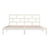 vidaXL Bed Frame without Mattress White Solid Wood Pine 200x200 cm (810038+814215)