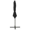 vidaXL Cantilever Garden Parasol with Pole and LED Lights Black 300 cm