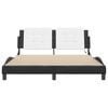 vidaXL Bed Frame with LED without Mattress "Zadar" White and Black 160x200 cm