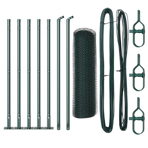 vidaXL Fence Post Green 10 x 0.6 m (13 mm mesh) Steel and PVC